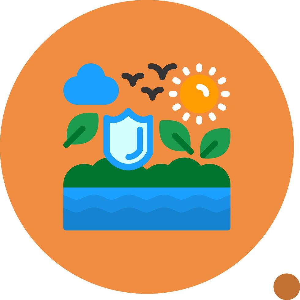 Ocean conservation Flat Shadow Icon vector