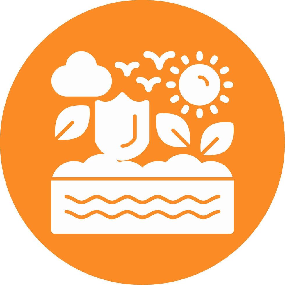 Ocean conservation Glyph Circle Icon vector