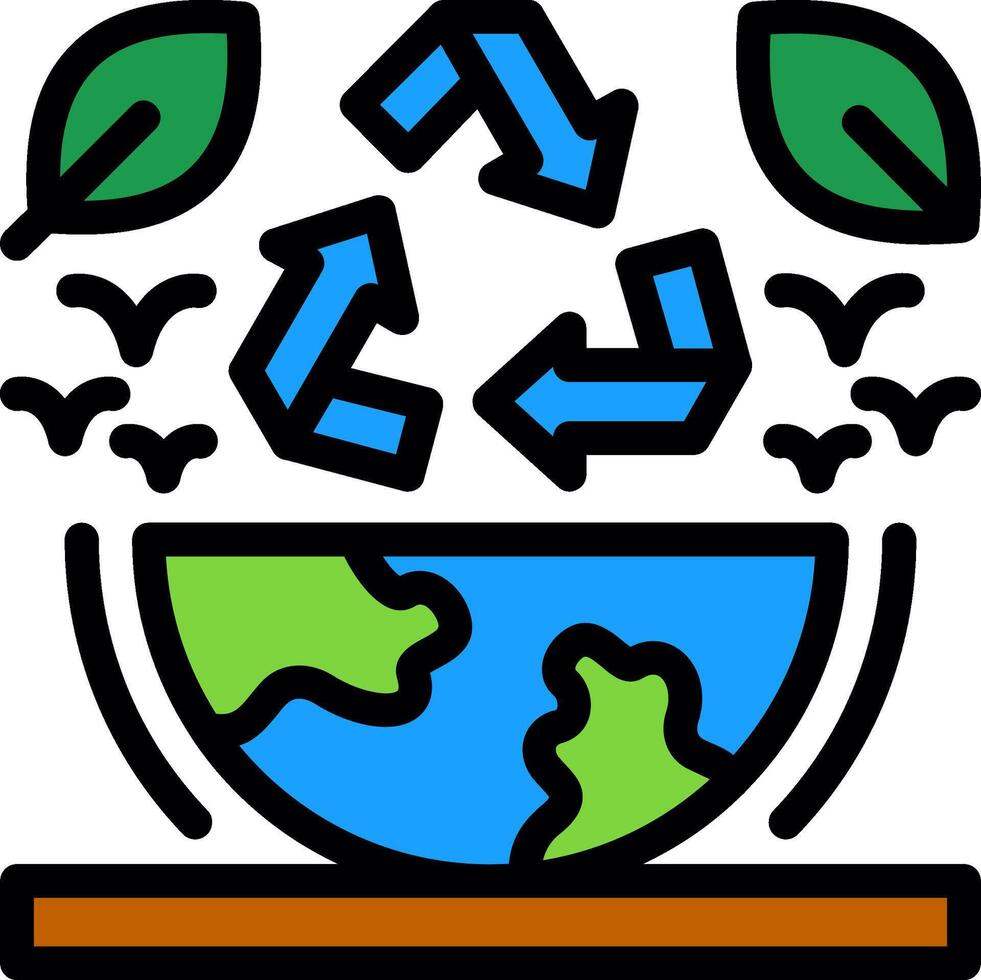 Recycle symbol Line Filled Icon vector