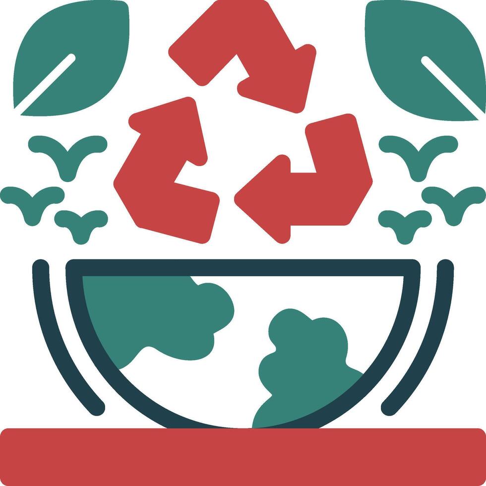 Recycle symbol Glyph Two Color Icon vector