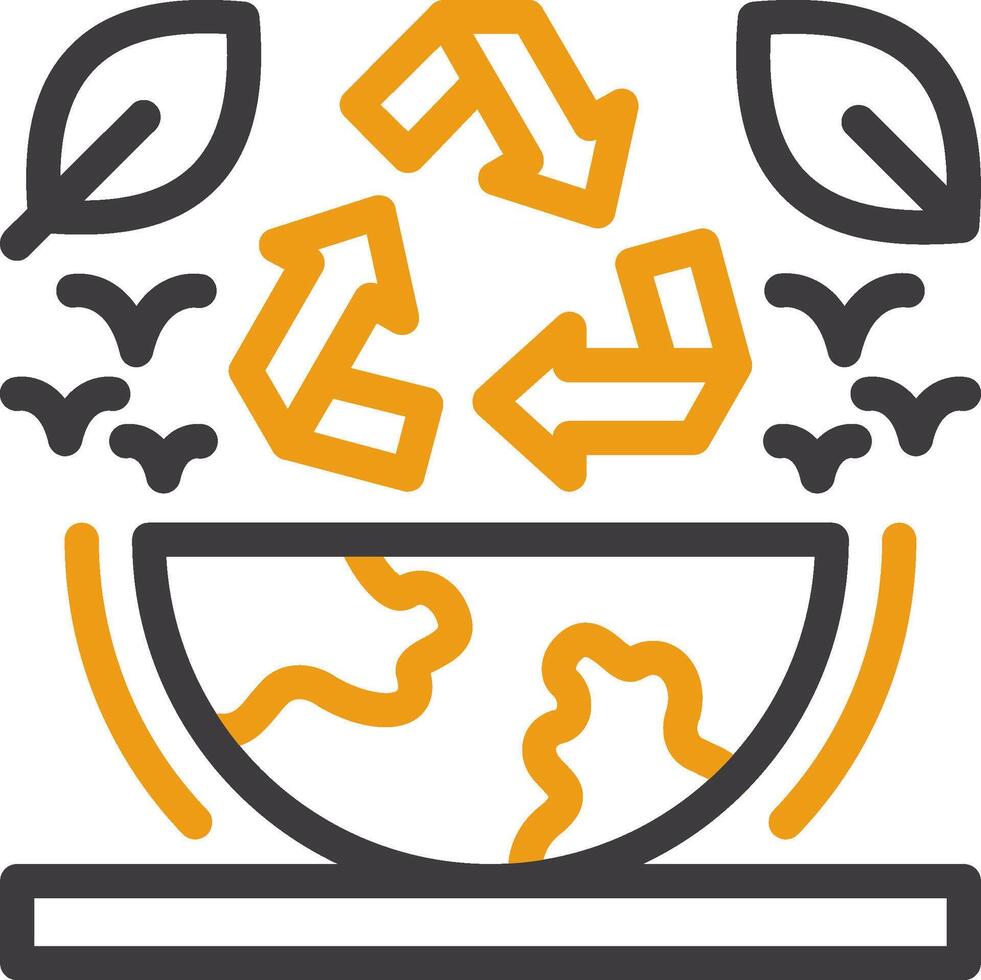 Recycle symbol Line Two Color Icon vector