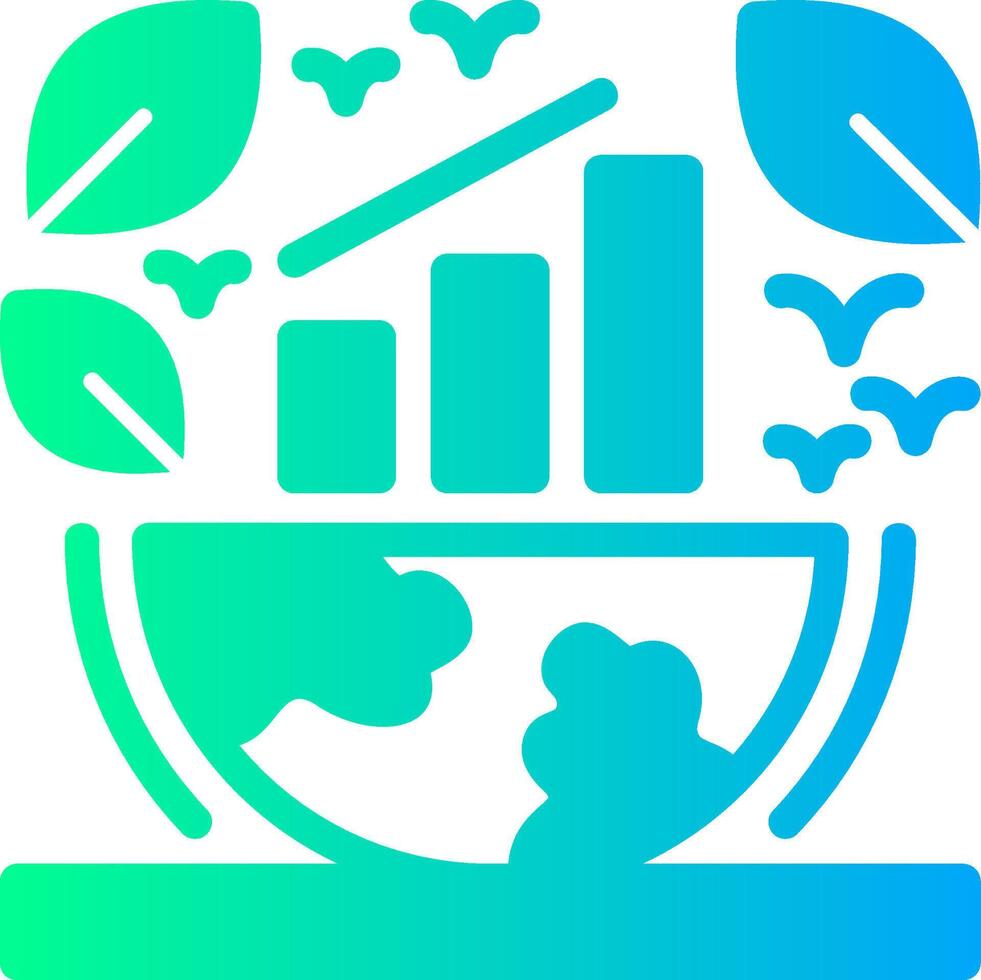 Green economy Solid Multi Gradient Icon vector