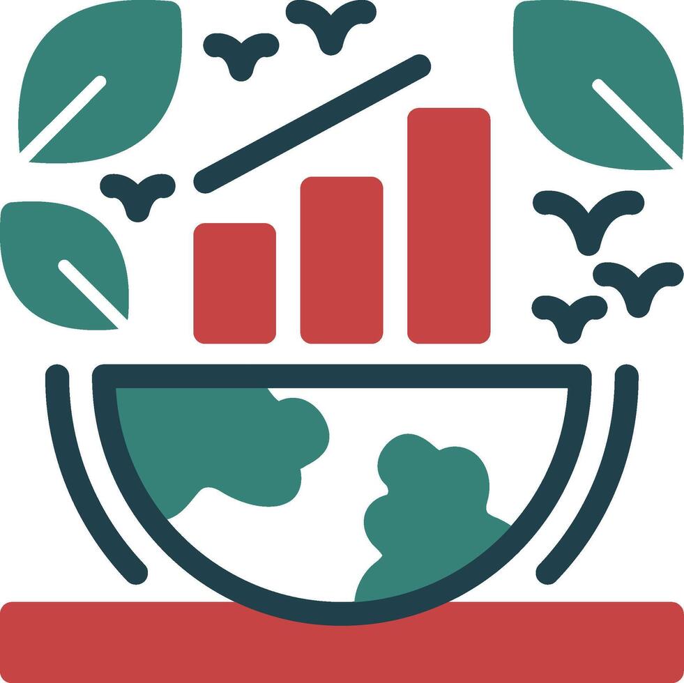 Green economy Line Two Color Icon vector