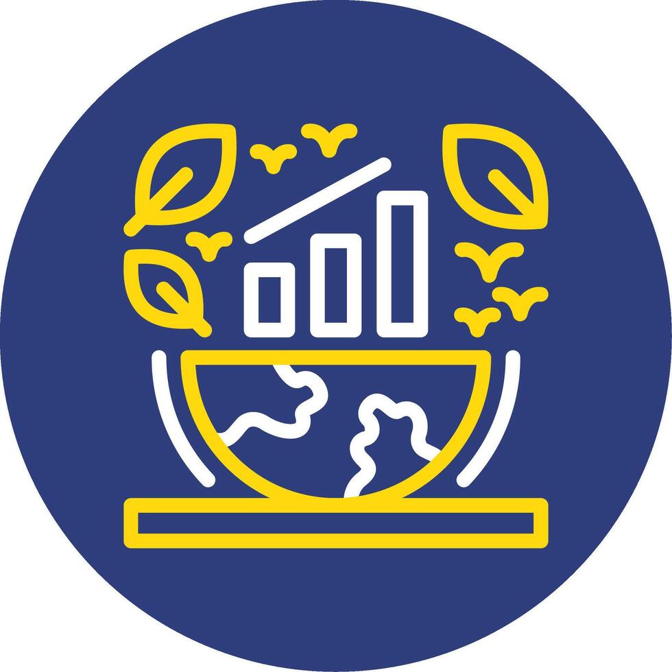 Green economy Dual Line Circle Icon vector