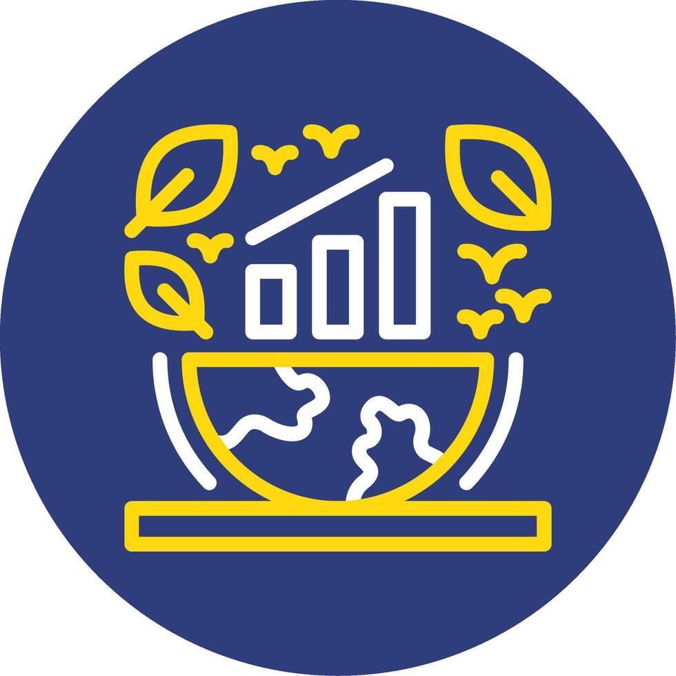 verde economía doble línea circulo icono vector