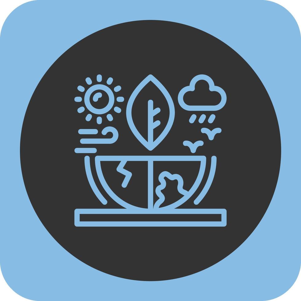 Climate change Linear Round Icon vector