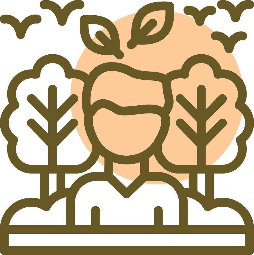 Conservationist Linear Circle Icon vector