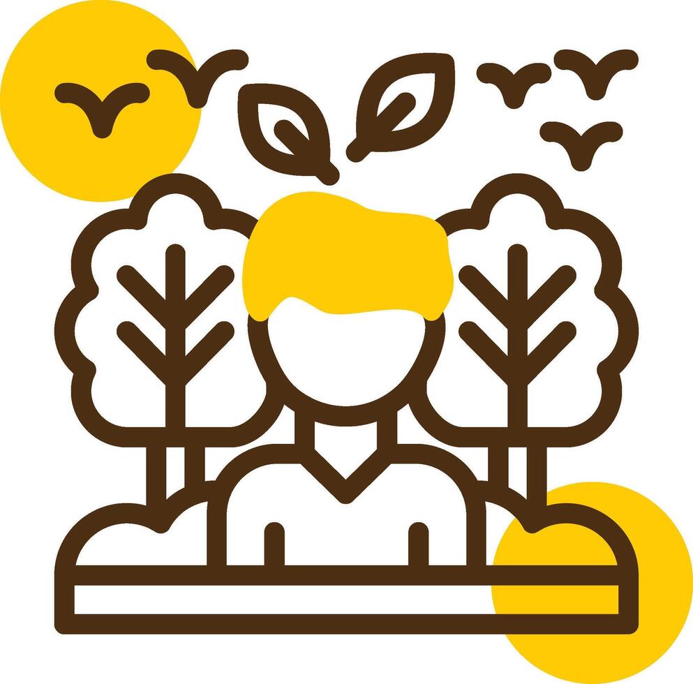 Conservationist Yellow Lieanr Circle Icon vector