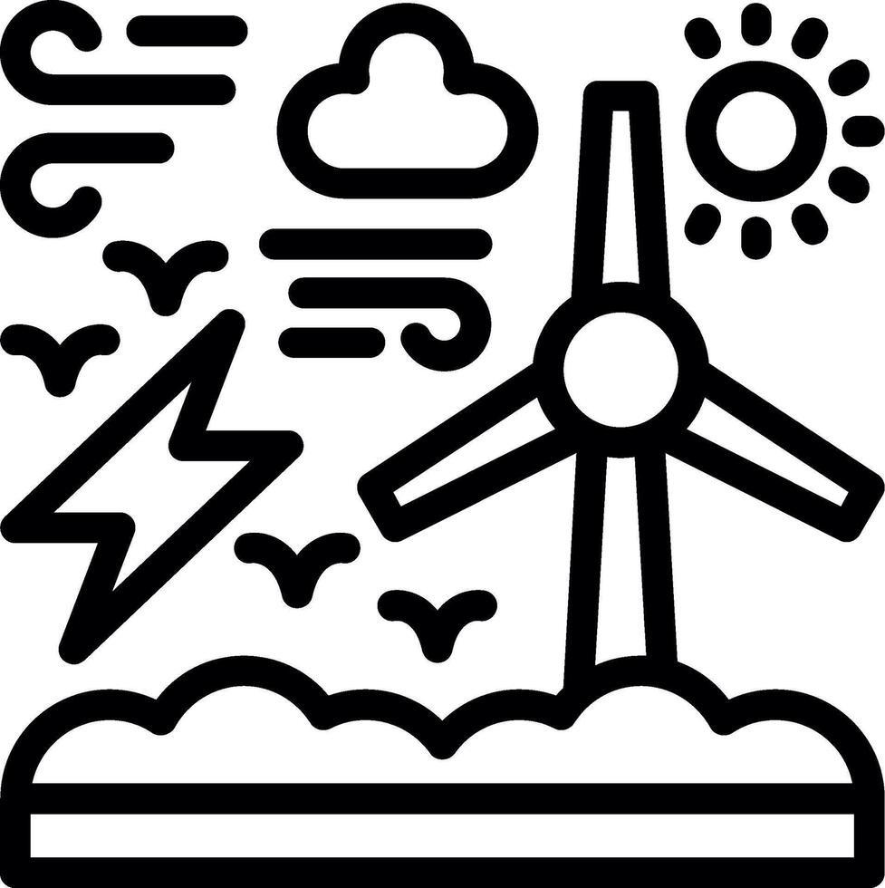 Wind energy Line Icon vector