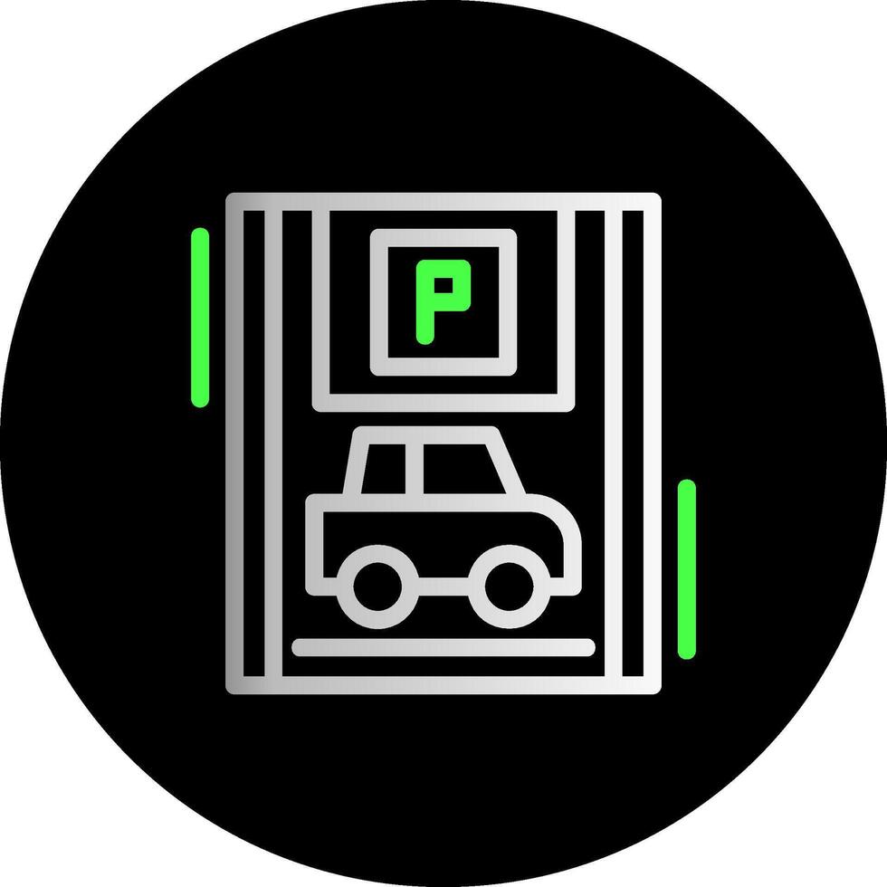Car with blue parking Dual Gradient Circle Icon vector