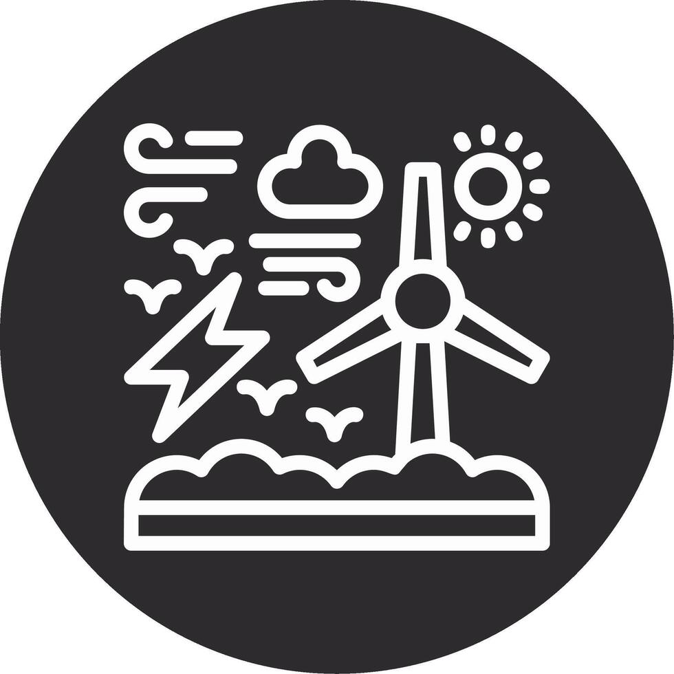 Wind energy Inverted Icon vector