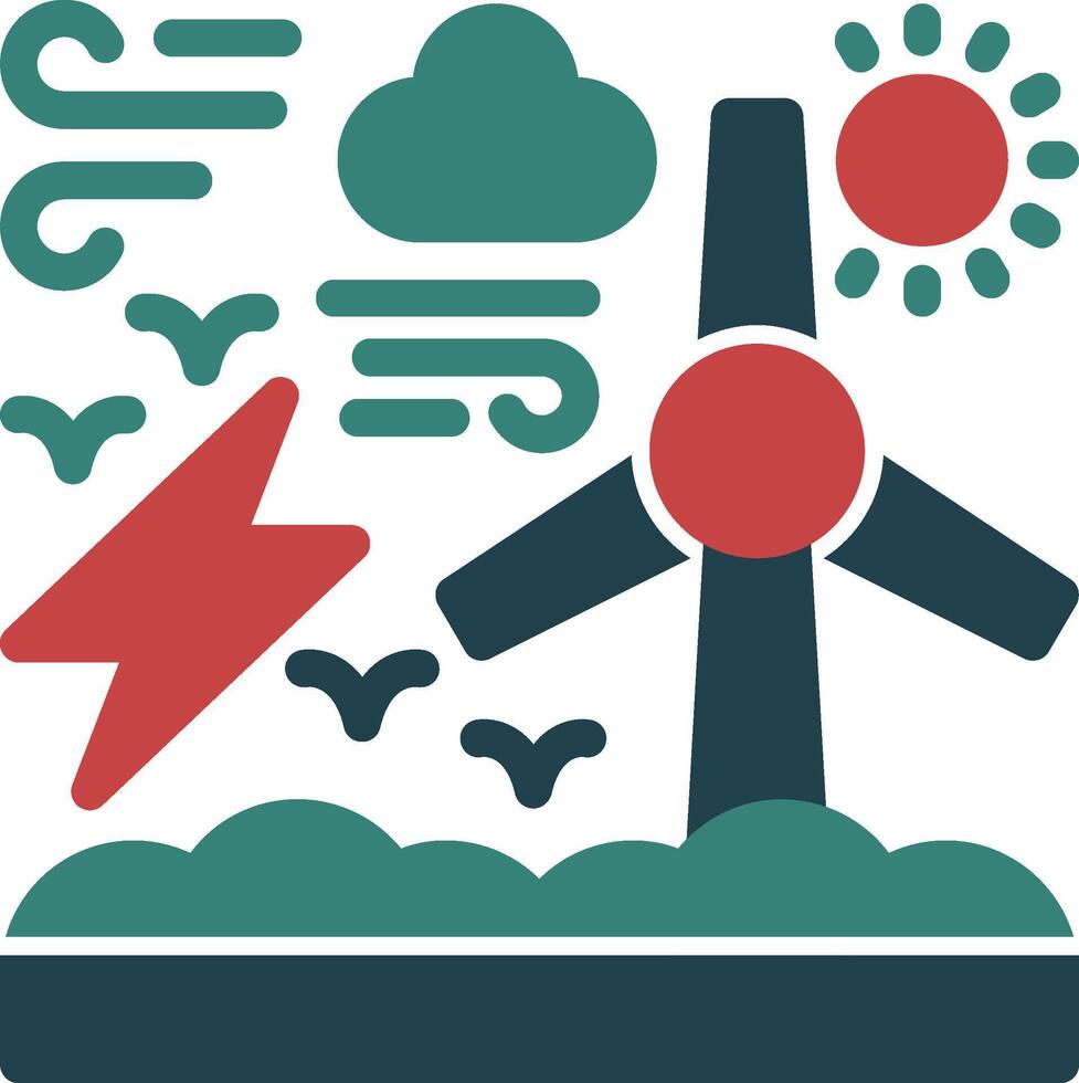 Wind energy Glyph Two Color Icon vector
