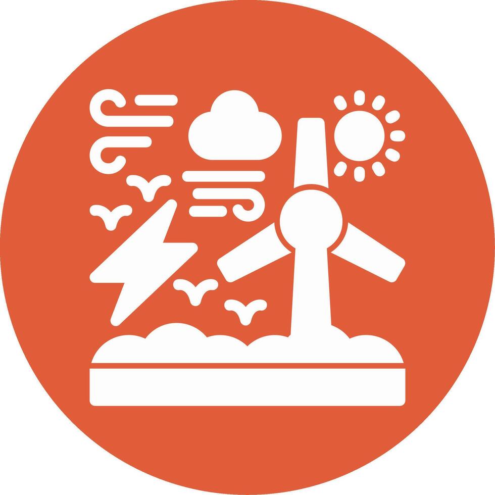 Wind energy Glyph Circle Icon vector