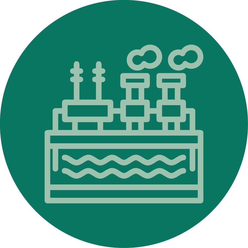 Geothermal energy Line Multi color Icon vector