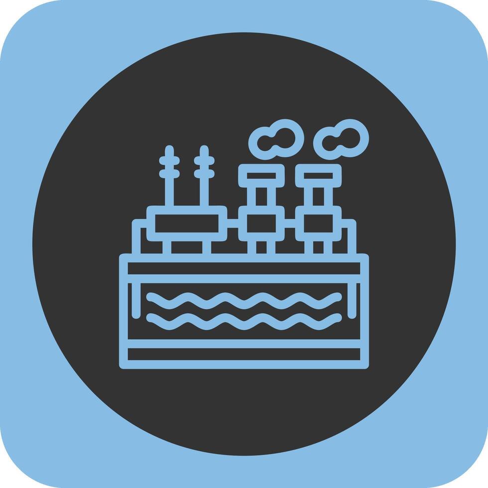 Geothermal energy Linear Round Icon vector