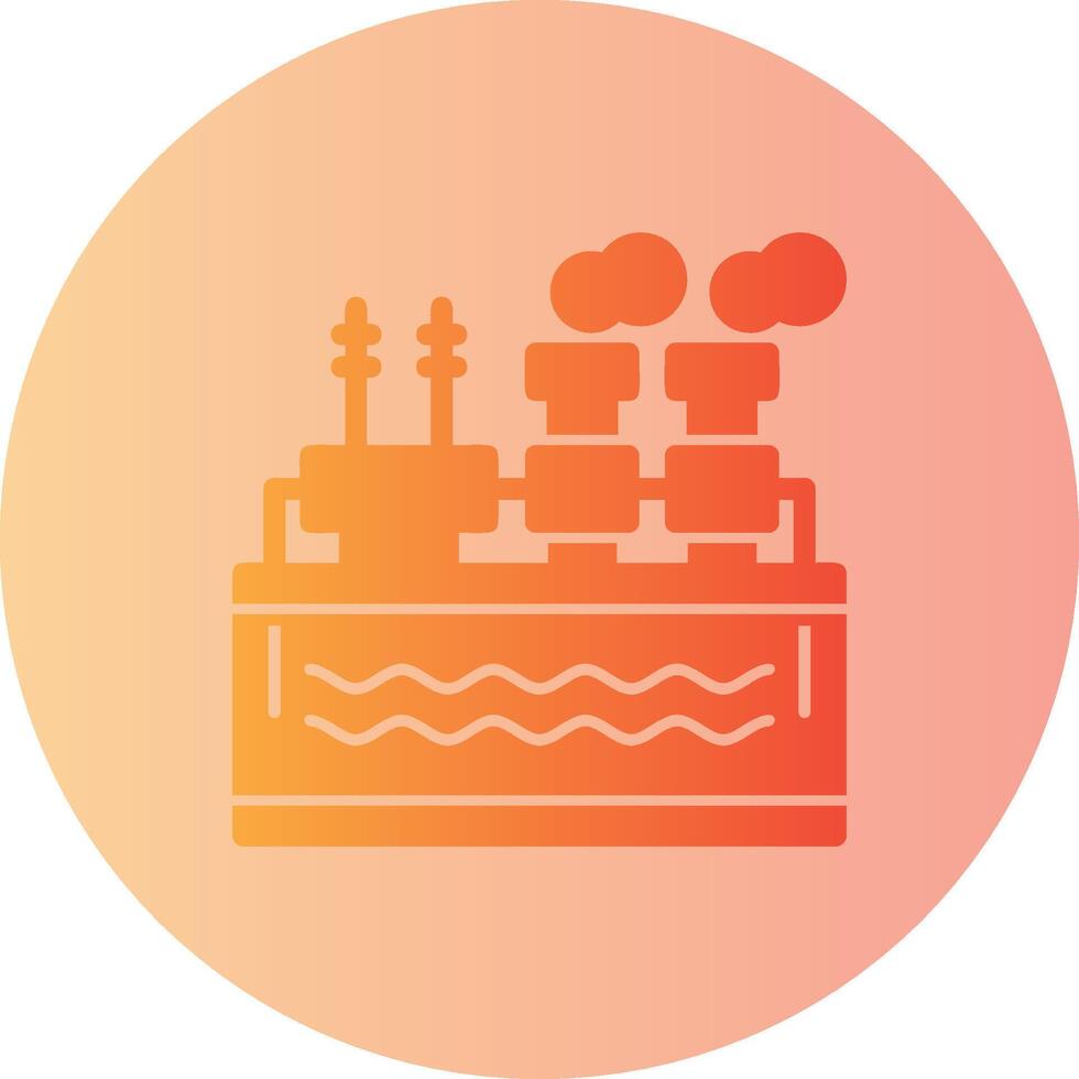 Geothermal energy Gradient Circle Icon vector