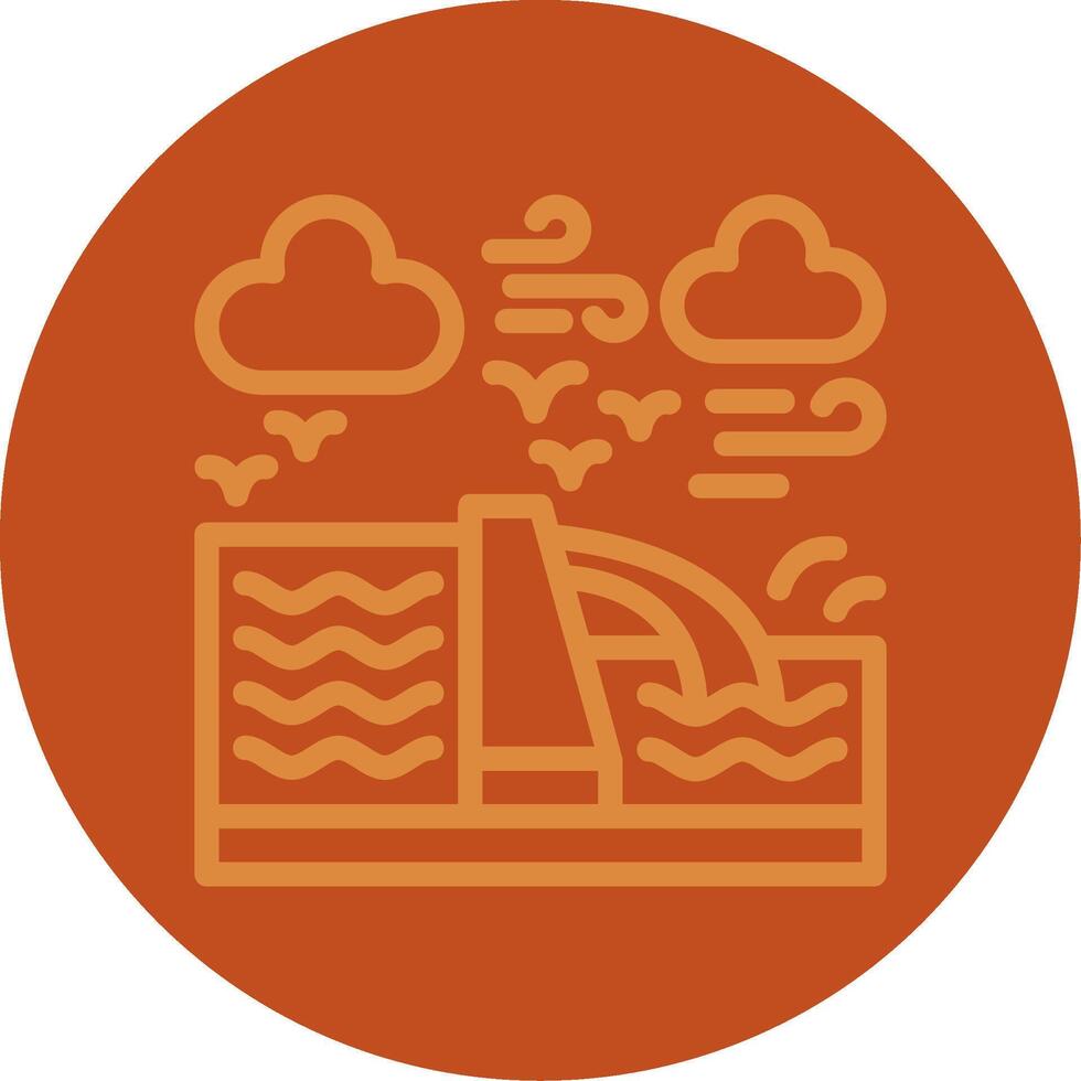 Hydropower Line Multi color Icon vector