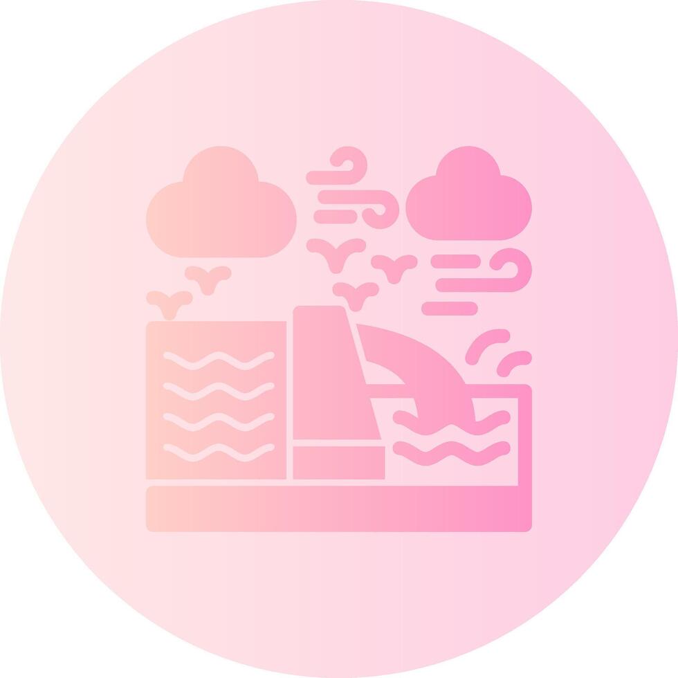 Hydropower Gradient Circle Icon vector