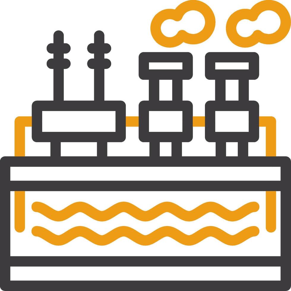 Geothermal energy Line Two Color Icon vector