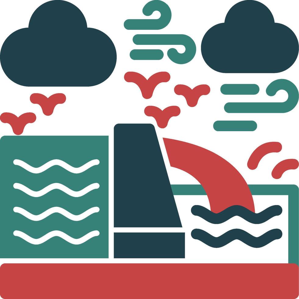 Hydropower Glyph Two Color Icon vector
