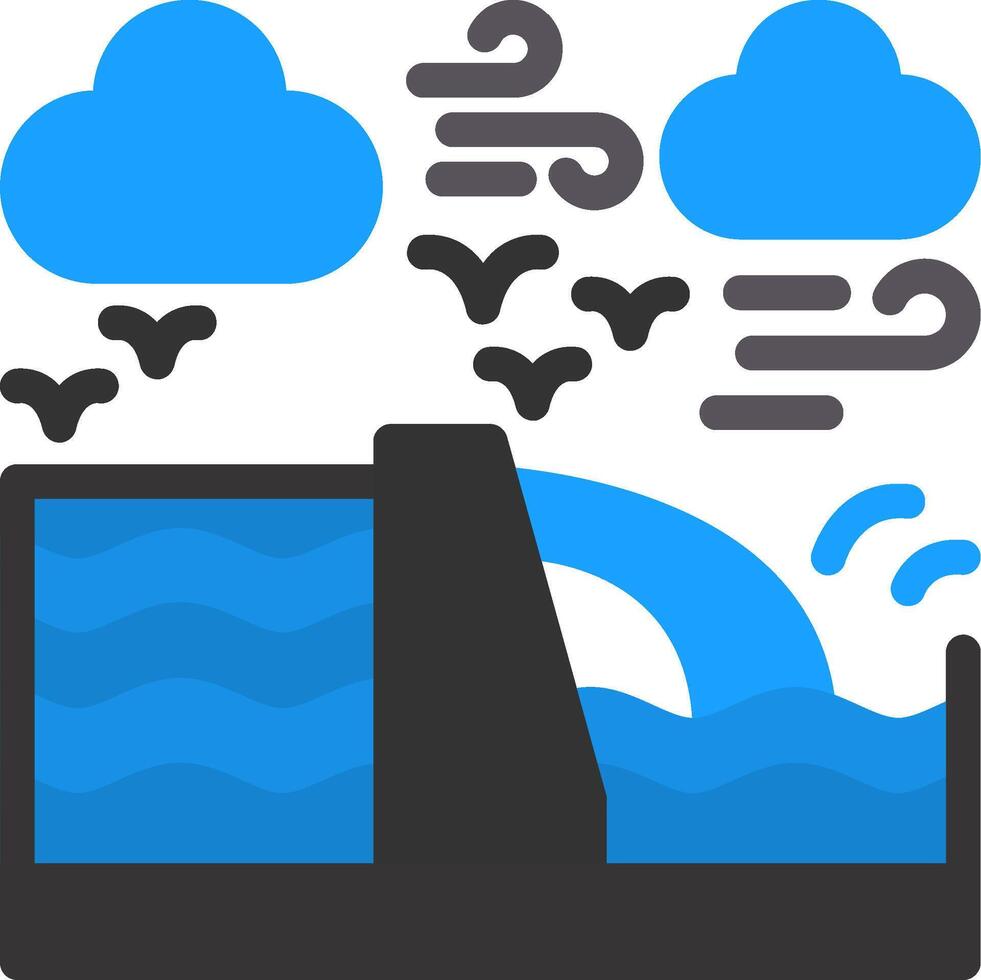Hydropower Flat Icon vector