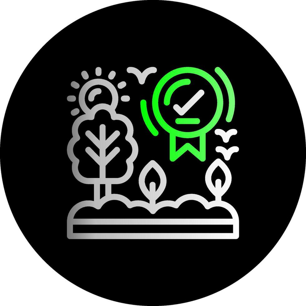 Green certification Dual Gradient Circle Icon vector