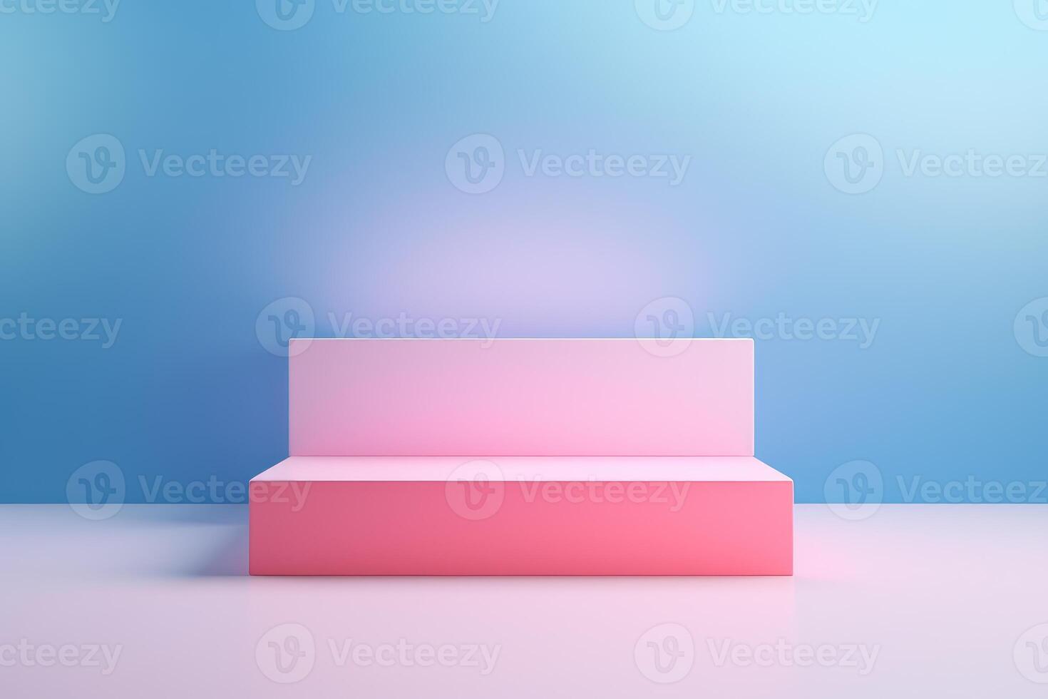 AI generated Unique Pink and blue podium. Generate Ai photo