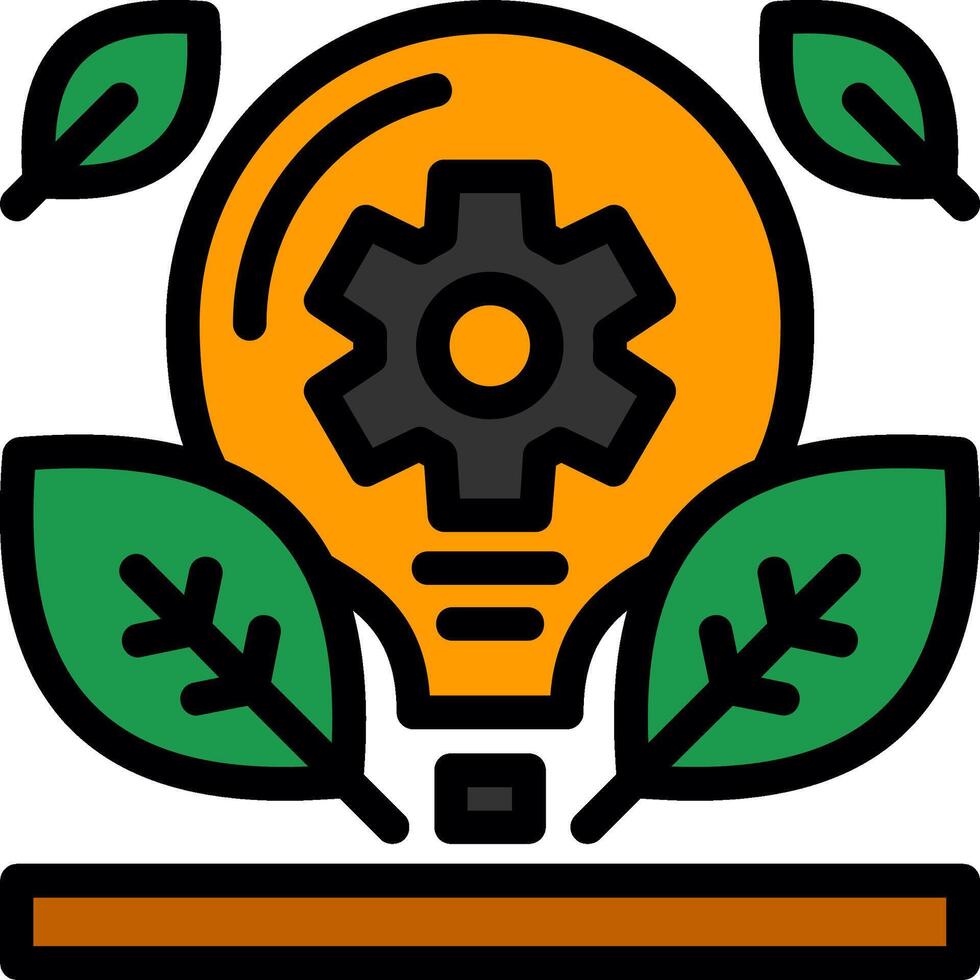 Green innovation Line Filled Icon vector
