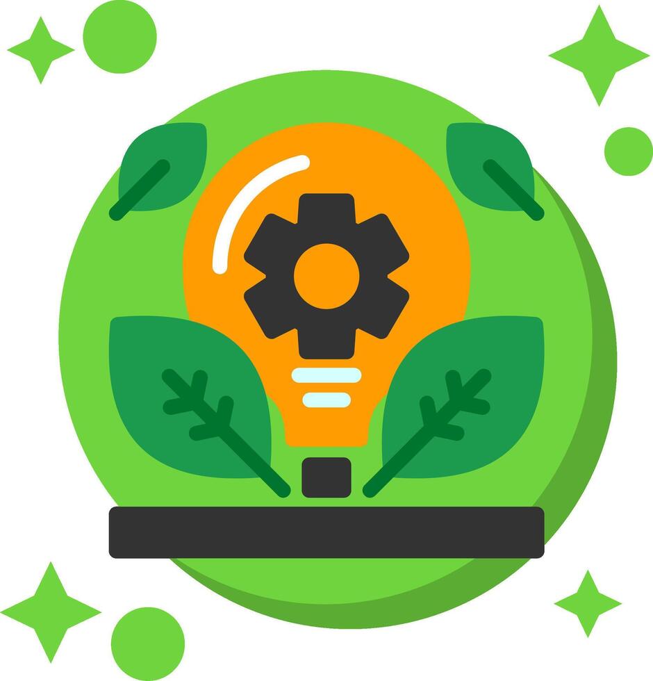 Green innovation Tailed Color Icon vector