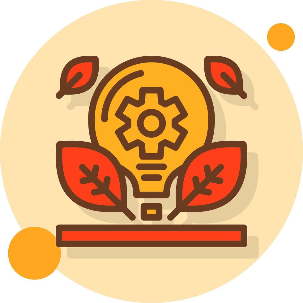 Green innovation Filled Shadow Circle Icon vector