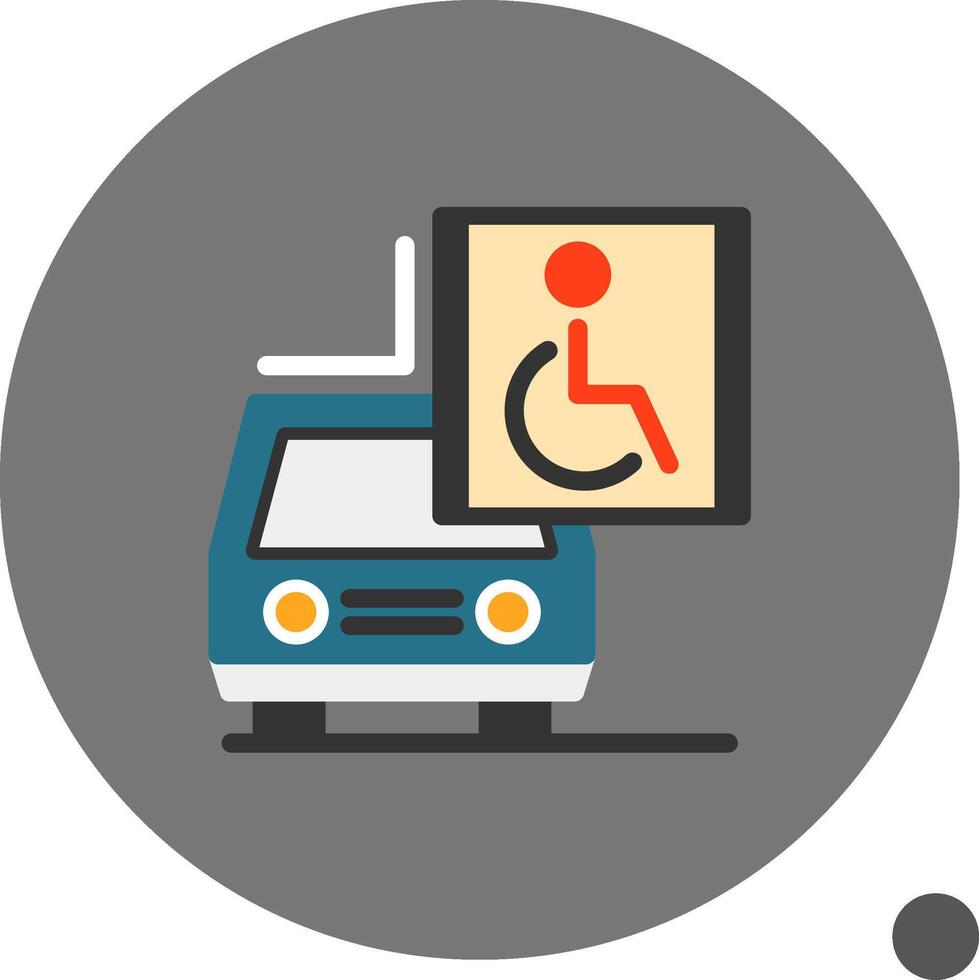 Car with wheelchair symbol Flat Shadow Icon vector
