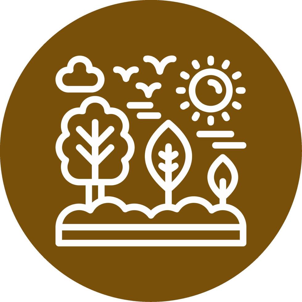 Green growth Outline Circle Icon vector