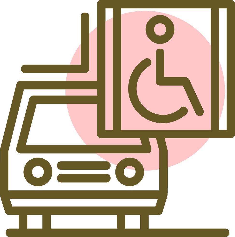 Car with wheelchair symbol Linear Circle Icon vector