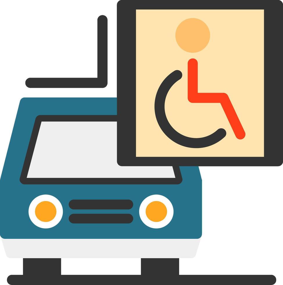 Car with wheelchair symbol Flat Icon vector