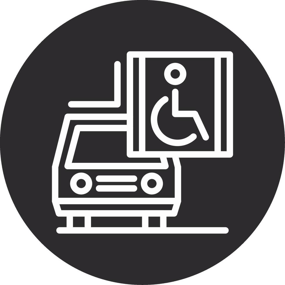 Car with wheelchair symbol Inverted Icon vector