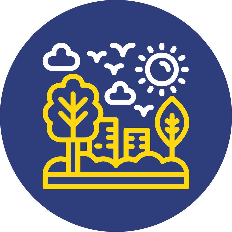 Green infrastructure Dual Line Circle Icon vector