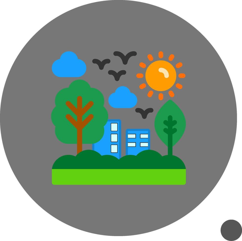 Green infrastructure Flat Shadow Icon vector
