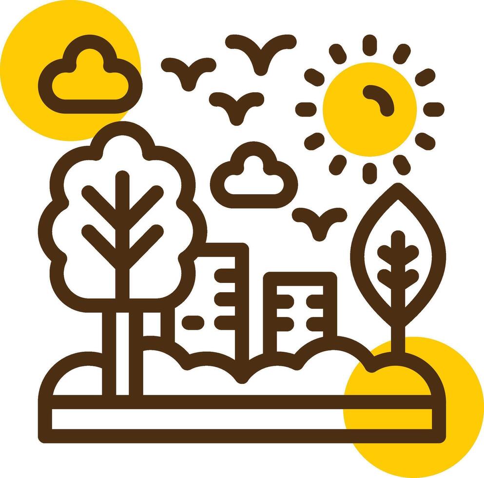 Green infrastructure Yellow Lieanr Circle Icon vector