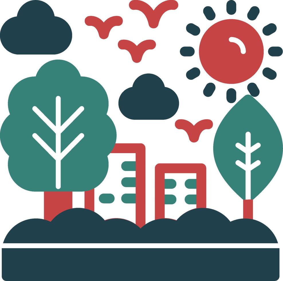 Green infrastructure Glyph Two Color Icon vector