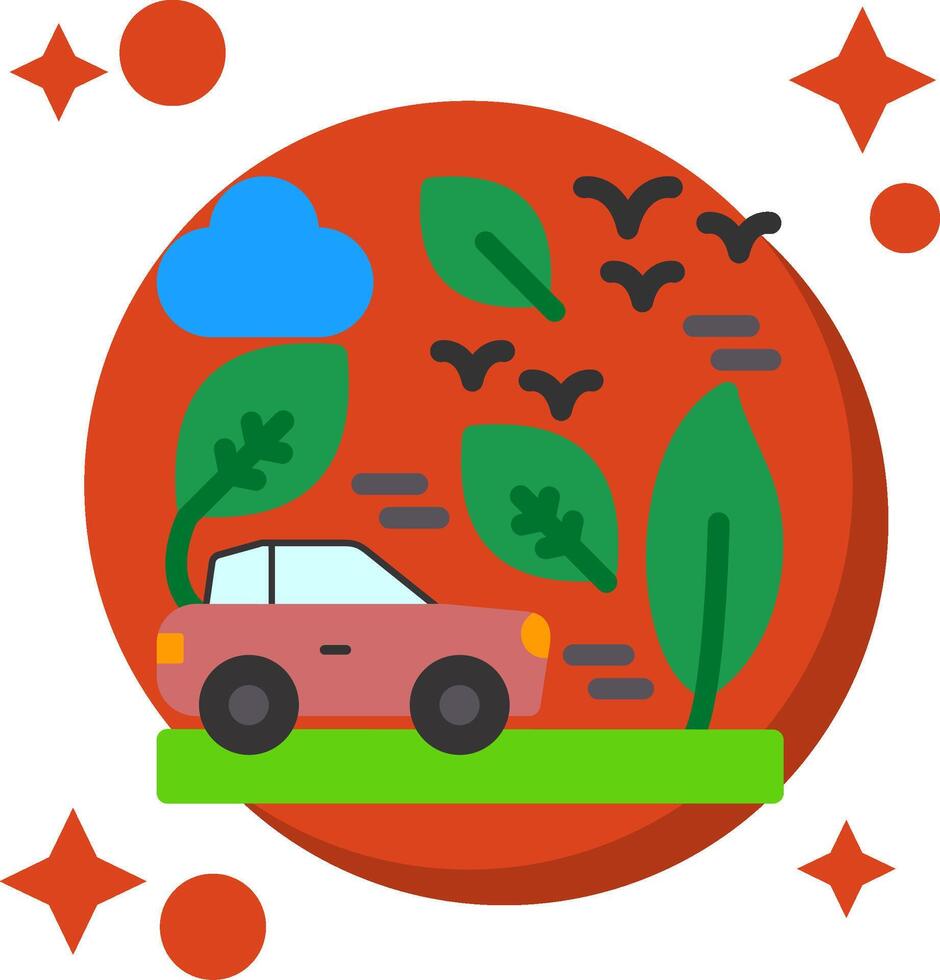 Green transportation Tailed Color Icon vector