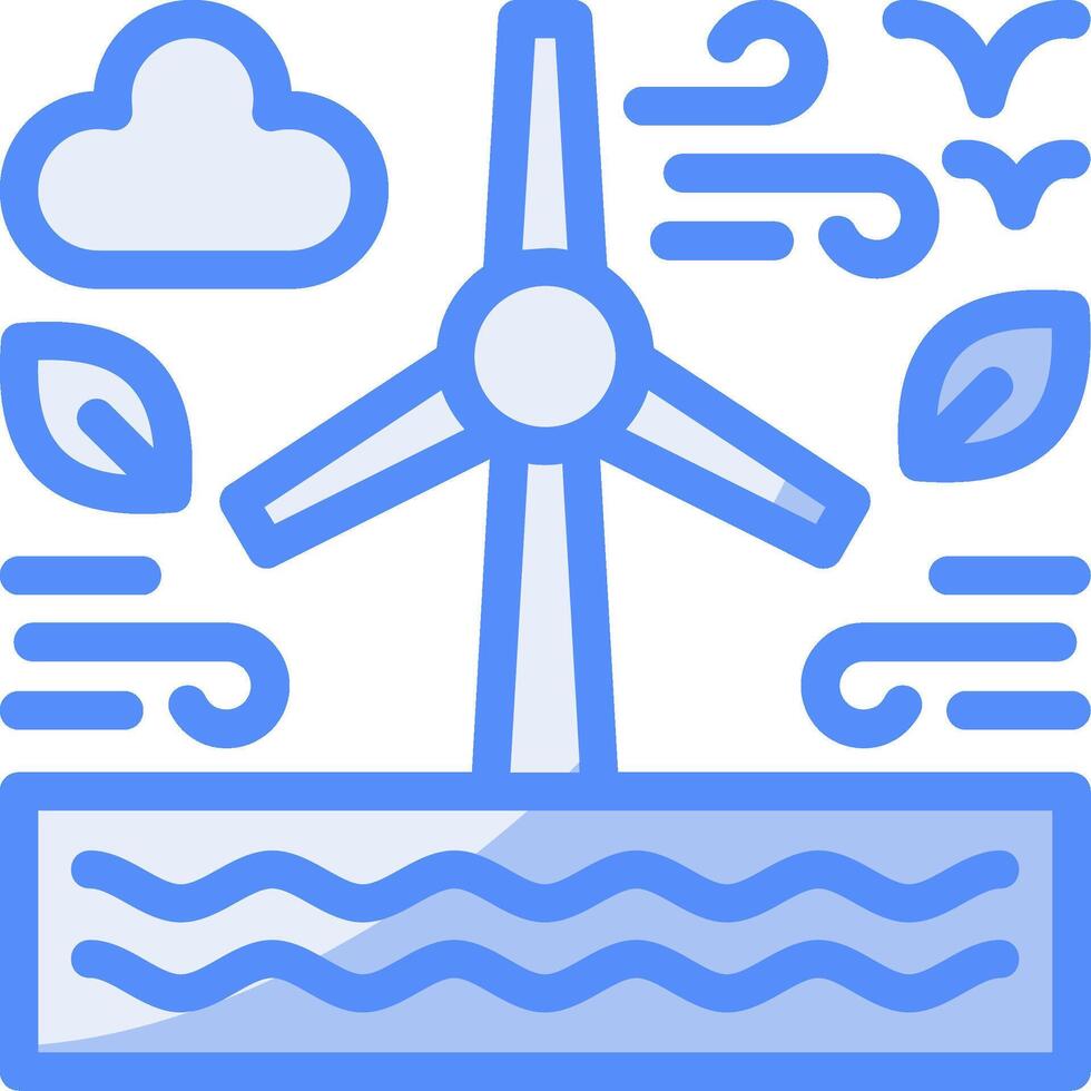 Renewable resources Line Filled Blue Icon vector