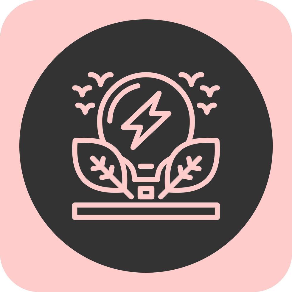 Energy conservation Linear Round Icon vector