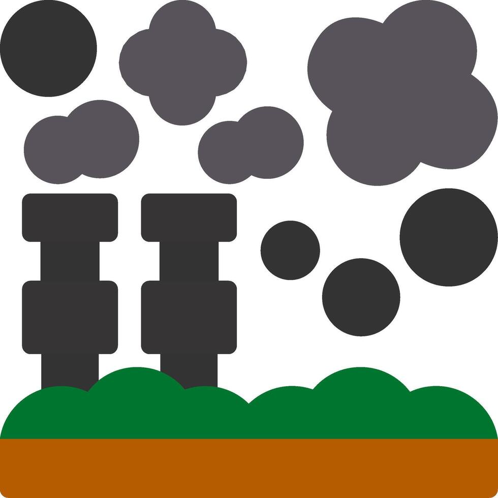 aire contaminación plano icono vector