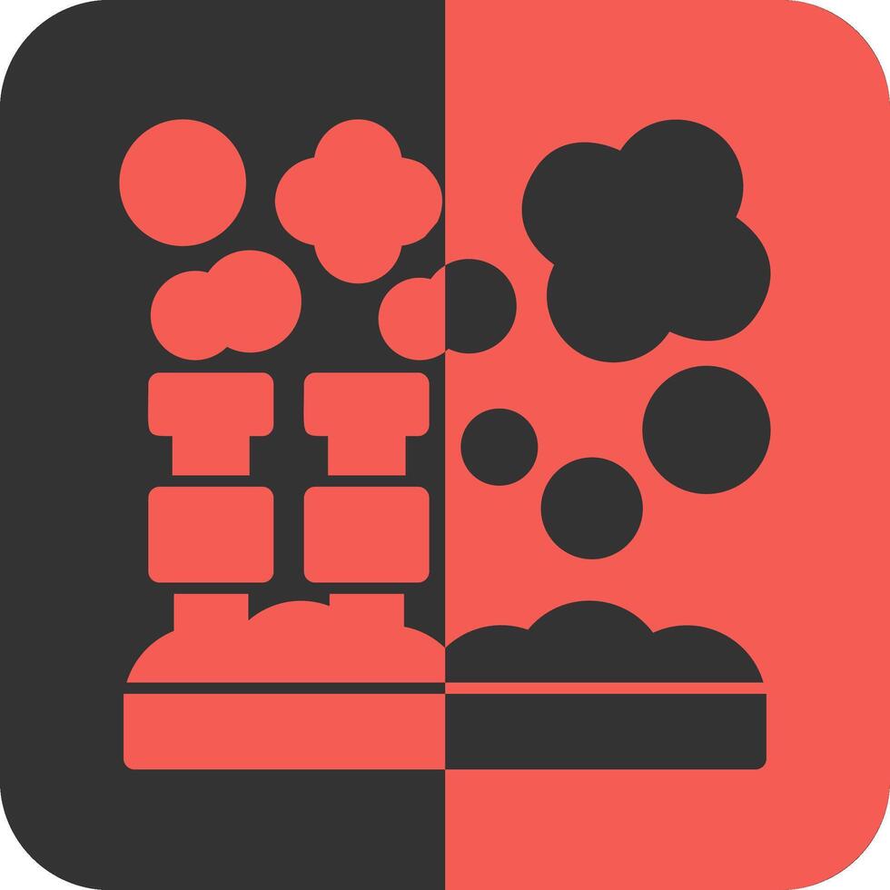 Air pollution Red Inverse Icon vector