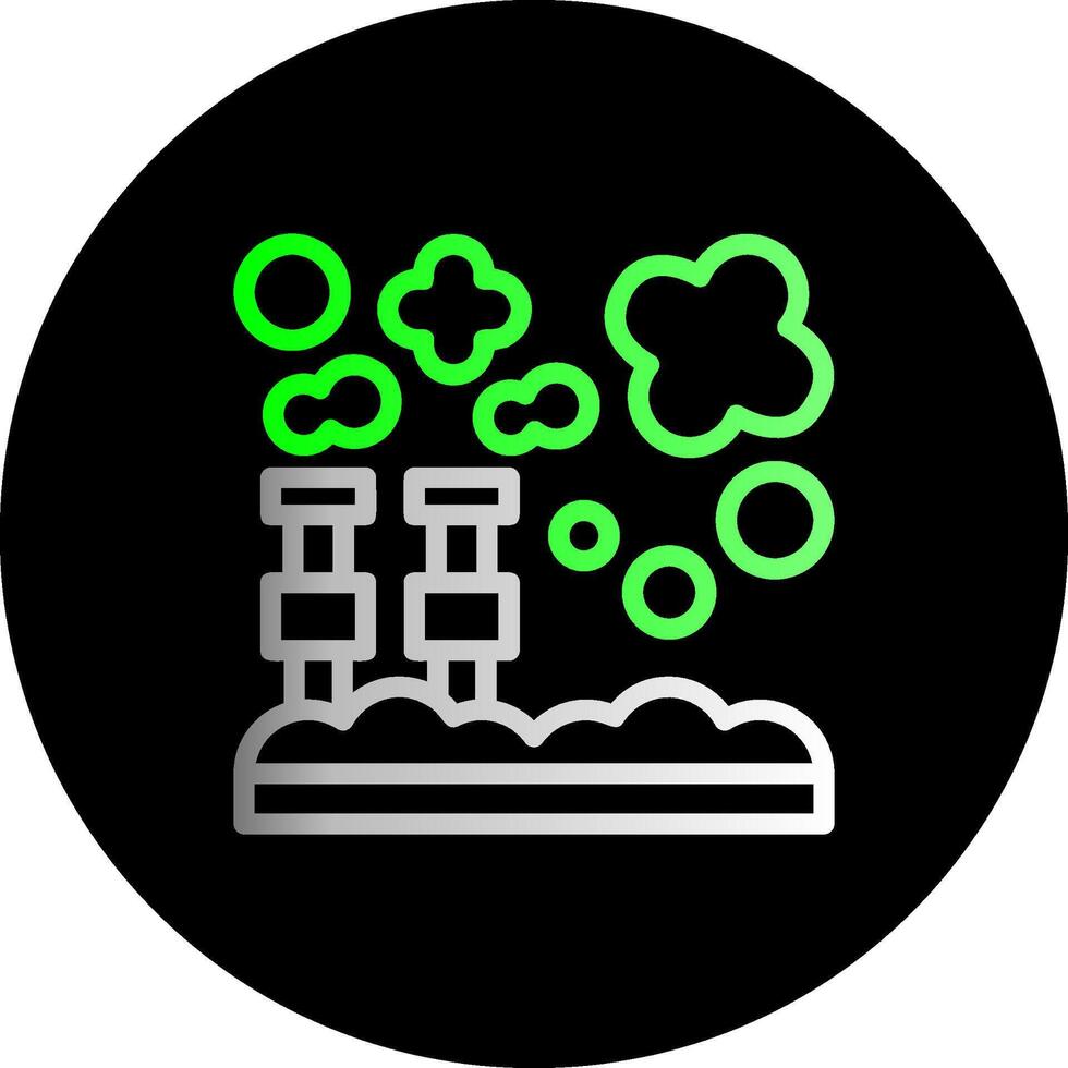 aire contaminación doble degradado circulo icono vector