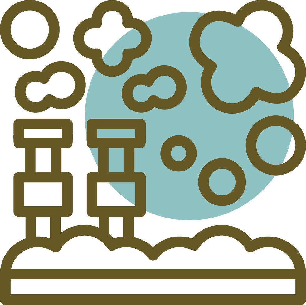 aire contaminación lineal circulo icono vector