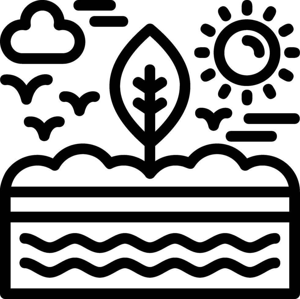 Soil conservation Line Icon vector