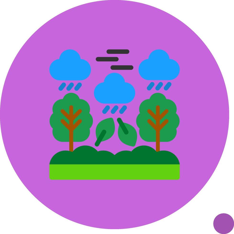 Rainforest Flat Shadow Icon vector