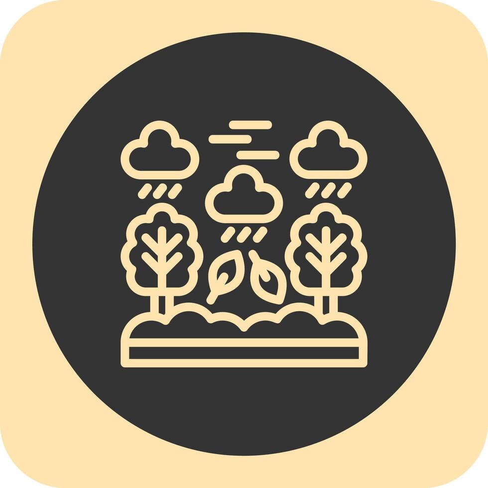 Rainforest Linear Round Icon vector