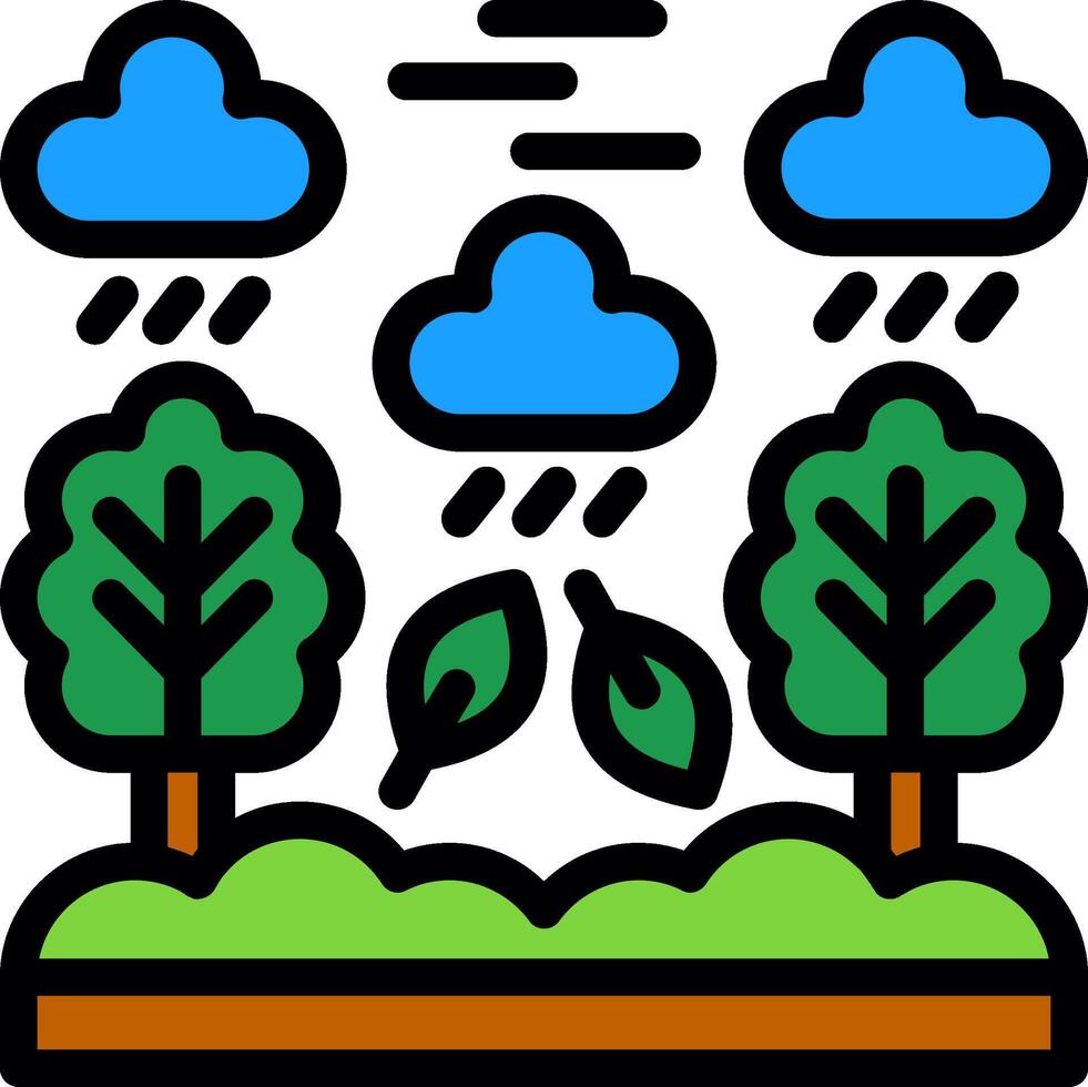 Rainforest Line Filled Icon vector